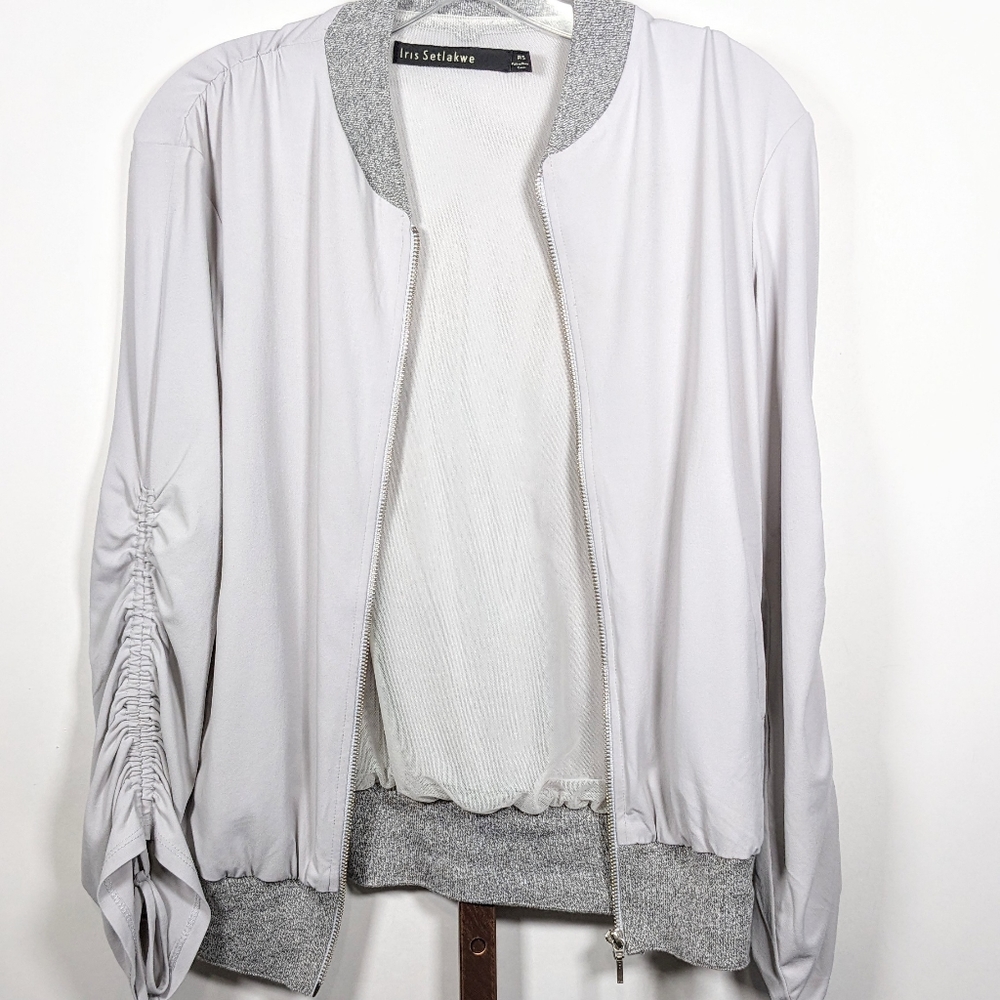 Iris Setlakwe Soft Bomber Jacket Post Workout Mes… - image 3